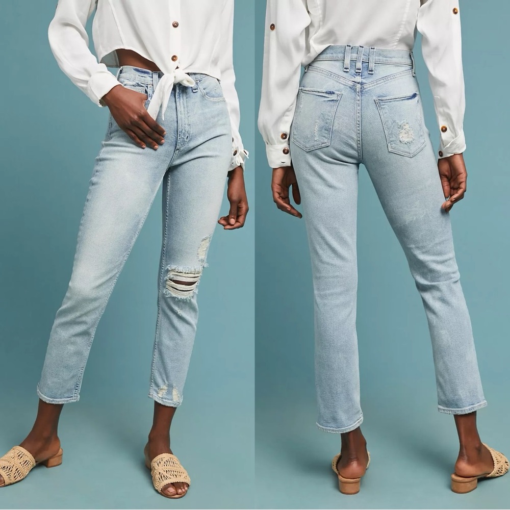 McGuire High-Rise Vintage Slim Distressed Jeans Size 30 Distressed
